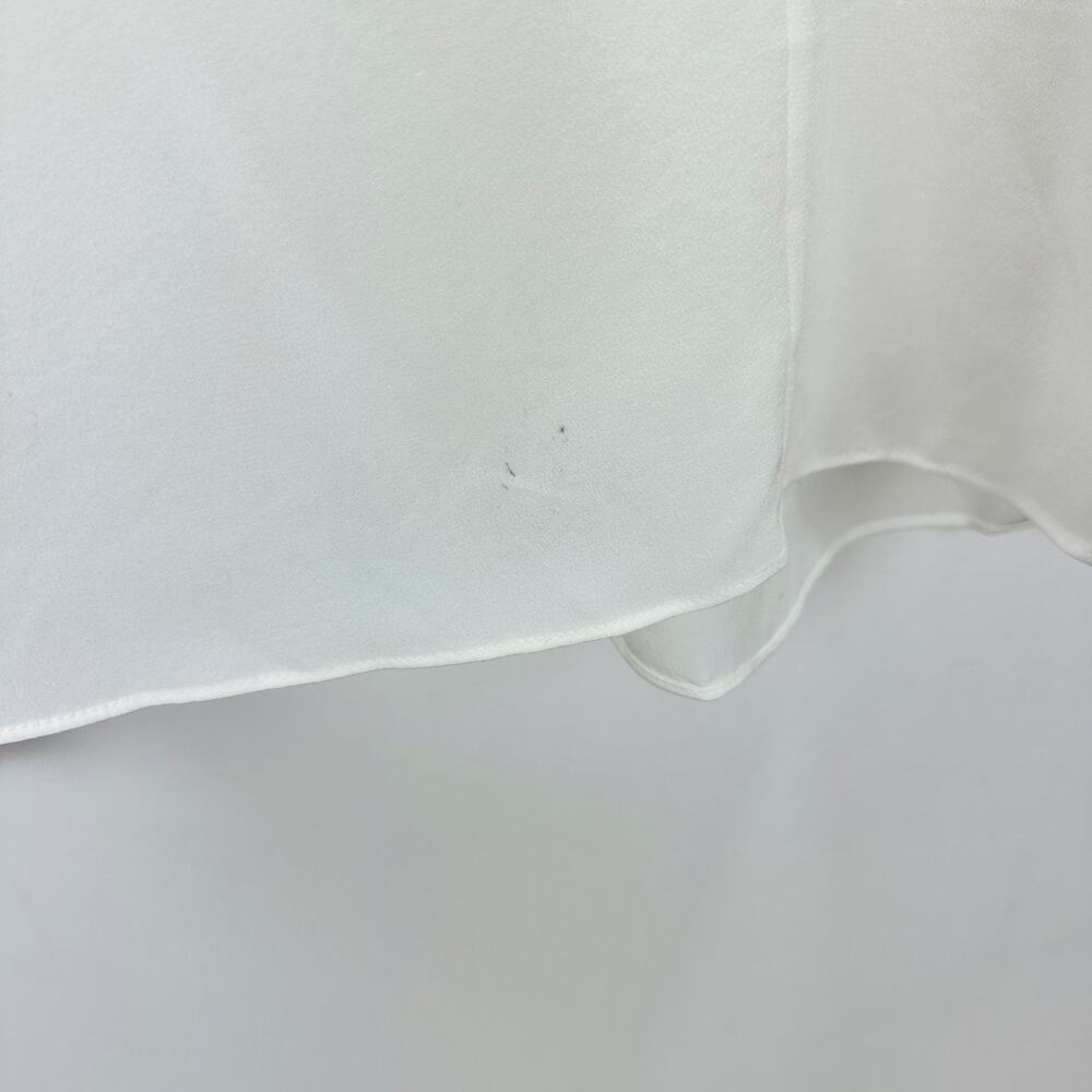 Madewell Shirred Long Sleeve Top Blouse Silk Lightweight Winter White Medium NWT - Picture 15 of 16